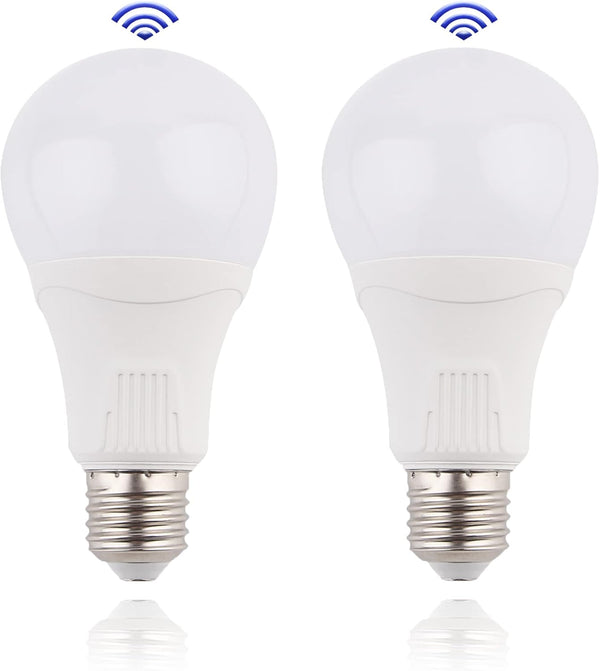 Motion Sensor Light Bulbs, Outdoor 15W (100W Equivalent), 3000K, E26 A21, Dusk to Dawn, Radar Activated, 2 Pack