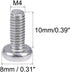 uxcell M4x10mm Machine Screws, Pan Phillips Cross Head Screw, 304 Stainless Steel Fasteners, 20Pcs