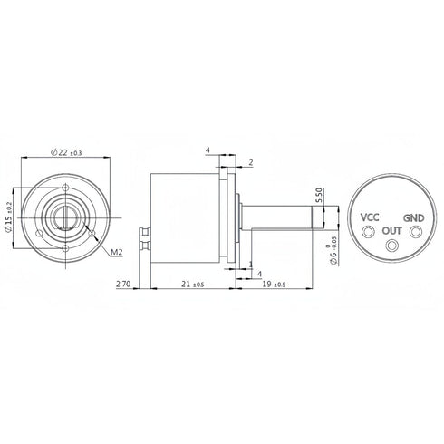 360 0.088 0-5V 12Bit Jadeshay High-Precision Hall Angle Sensor, Rotatable, Resolution, Output, Full Circle