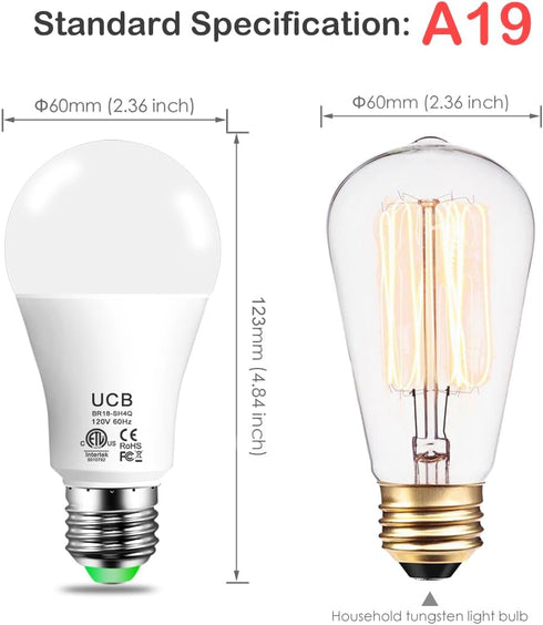 UCB Alexa Light Bulb 130W Equivalent, Smart Bluetooth LED Bulbs, Warm White to Daylight Tunable, 4 Pack for Bedroom