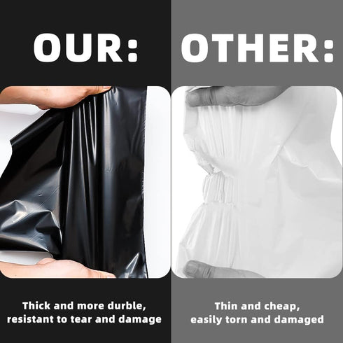 POLYSELLS 500 pcs Black Poly Mailers - 12x15.5 Inches Shipping Envelopes, Waterproof and Tear-resistant