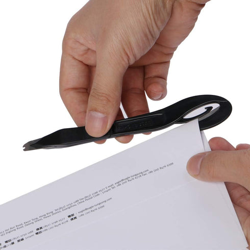 Eagle Staple Remover, Push-Style Staple Puller with Built-in Letter Opener, 3-Pack, Black