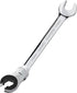 1PCS 18mm Open Flex-Head Ratcheting Wrench, Metric Spanner with 74 Teeth, Chrome Vanadium Steel