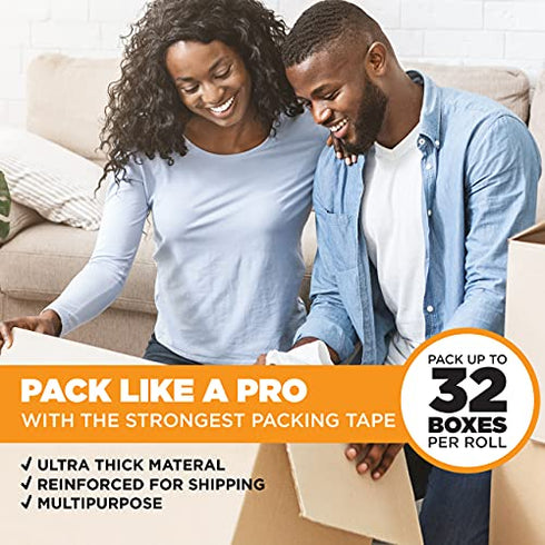Tape King Clear Packing Tape - 60 Yards Per Roll, Pack of 6 Rolls, Heavy Duty Adhesive for Moving, Packaging & Shipping