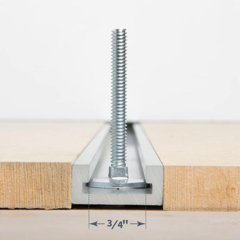 POWERTEC 71614 Miter T Locking Bolts, Improved Flange Bolt & T-bolt Accessory for 3/4" x 3/8" Miter Gauge Slots, 10PK