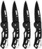 4 Pack Self-Defense Folding Knife with Key Ring, Easy to Carry Outdoor Survival Stainless Steel Pocket Knife (Black)