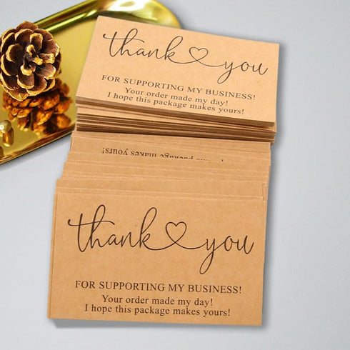 Vagocom 200Pcs Cards,2 3.5 Inches 9 5 cm Packaging Brown Thank You for Supporting My Business x / x Small Bulk Customer