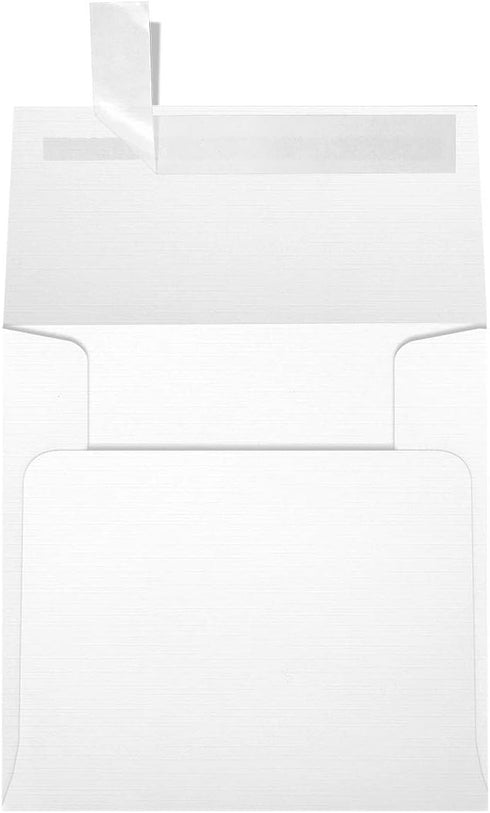 LUXPaper Square Invitation Envelopes | 3 1/4" x 3 1/4" | White Linen | 50 Qty | Peel & Press | 80lb. Text