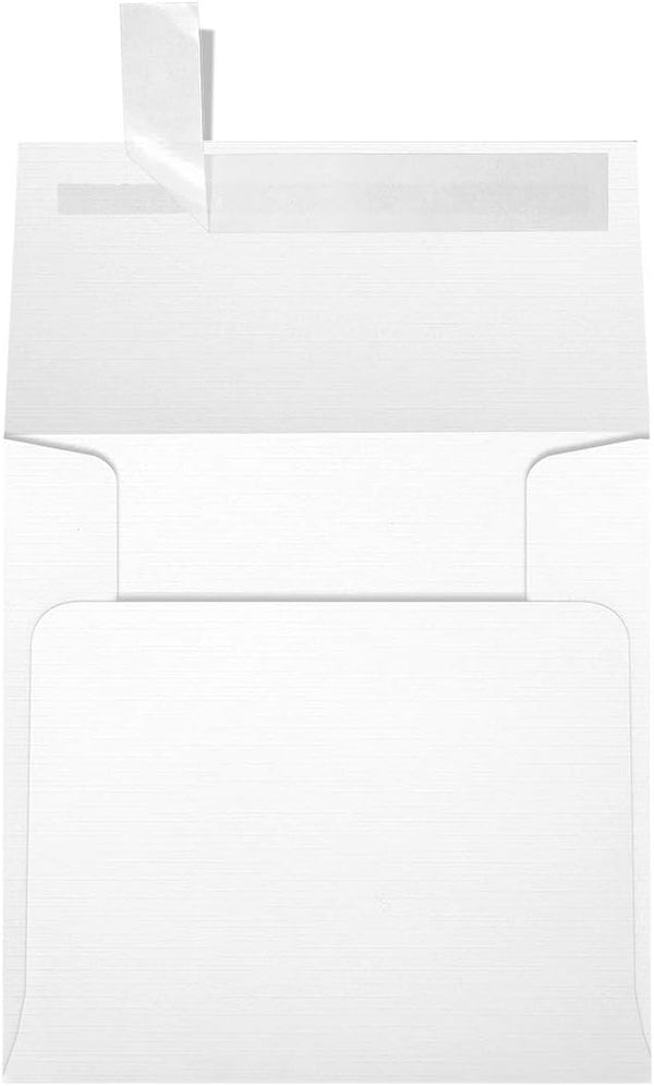 LUXPaper Square Invitation Envelopes | 3 1/4" x 3 1/4" | White Linen | 50 Qty | Peel & Press | 80lb. Text