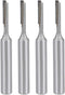 uxcell 4pcs Router Bit 1/4" Shank 1/8" Cutting Dia Single Straight Flute Carbide Tool for Woodworking Carpentry