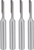 uxcell 4pcs Router Bit 1/4" Shank 1/8" Cutting Dia Single Straight Flute Carbide Tool for Woodworking Carpentry