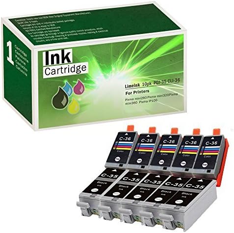 Limeink Compatible Ink Cartridge Replacement for Canon PGI-35 & CLI-36, Color Set for PIXMA iP100, iP110 Series