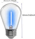 Blue S14 LED Bulbs 1W Outdoor String Lights Bulbs Plastic Shatterproof Replacement Bulbs Waterproof E26 Base Vintage LED Filament Bulb Decorative Night Light for Patio Garden Wedding,15 Pack(Blue) by JuzizjMEFOD