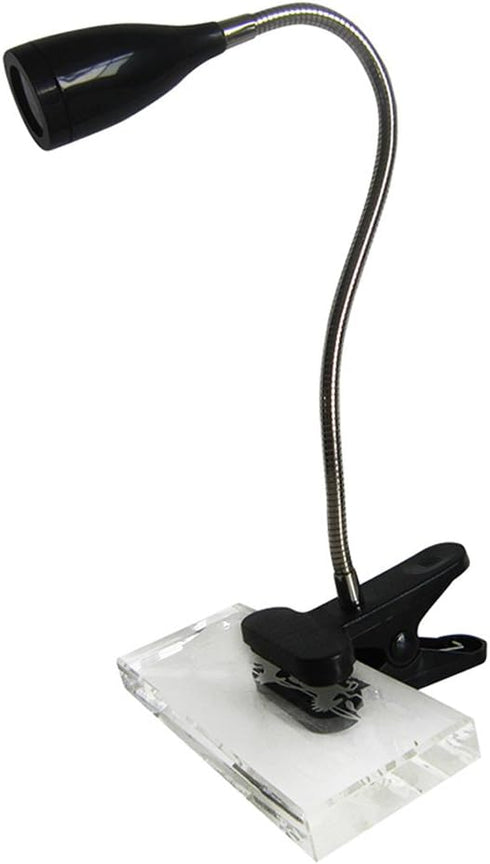 Simple Designs LD2005-BLK Flexible Gooseneck LED Clip Light Desk Lamp in Black