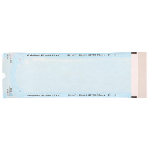 Aira 100523 PurGuard Paper/Blue Film Self-Sealing Sterilization Pouches 3.50" X 10" 200/Bx