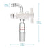 StonyLab Vacuum Flow Control Adapter with PTFE Stopcock, 19/22 Joint and Bent Hose Connection for Lab Supply