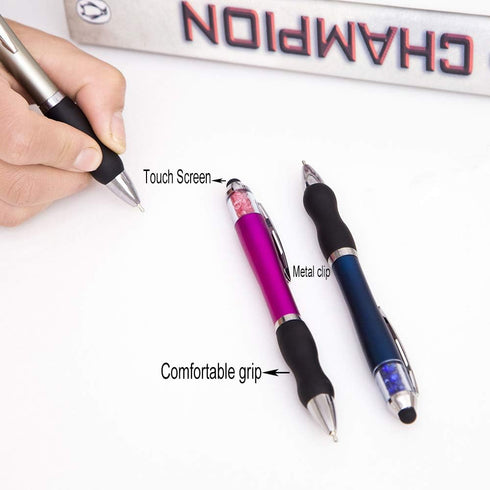 NC Ballpoint Pens 2 in 1 Stylus Pens, Medium 1.0mm Point Black Ink with Stylus Tips for iPads (10 packs)