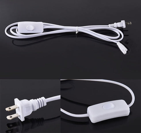 T5 T8 Led Tube Light Power Extension Cord, 6FT/1.8M, 2 Prong, 4PCS with On/Off Switch
