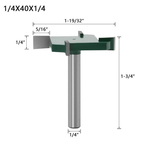 WSOOX CNC Spoilboard Surfacing Router Bit, 1/4 Inch Shank, 40mm Cutting Diameter Carbide Planer Bit