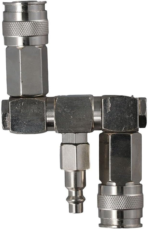 2 Way Air Hose Splitter 3 in 1 Quick Connect Stable Serviceable Air Compressor Accessories Essential Swivel 360 Air Connector Pneumatic tools