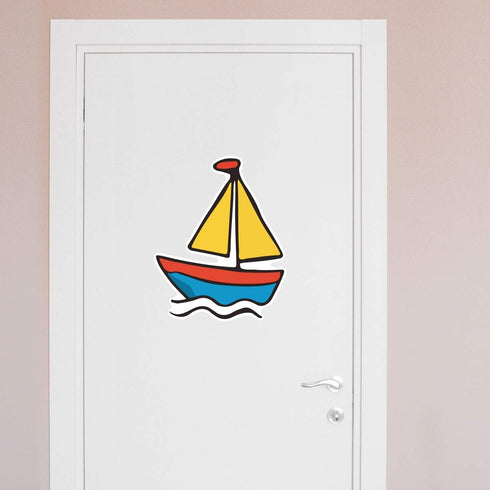 Azeeda (DW00143715) 'Sail Boat Toy' White Premium Vinyl Decal Sticker Waterproof, Durable & Easy to Apply - Ideal