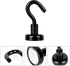 Black Magnetic Hooks, Strong Neodymium Rare Earth Magnets for Hanging, Holder, Keys, Storage, Door, Office, BBQ, Cruise