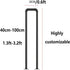 PAUANI Guardrail(Black,35cm) Industrial U-Shaped Stair Handrail - Safety Transitional Step Non-Slip Stairs Railing