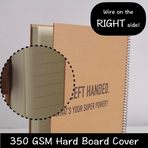 Left Handed Notebooks, College Ruled, 160 Pages, Hard Cover, 8.5" X 5.7", Ideal Gifts for Left Handed People, 2 Pack