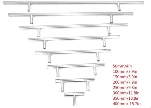 Cabinet Pulls, 201 Hollow Stainless Steel Modern Kitchen Door T Bar Handle for Cupboards Closet Drawer Furniture