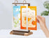 Rikyo 6 Pages-12 (4x6") Walnut Wood Sign Holder Vertical Table Card Flip Display Sides,T Double Sided Flyer Display