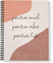 Softcover Positive Motivational Spiral Notebook, 8.5" x 11", 120 Wide Ruled Pages, Durable Gloss Laminated Cover, Black