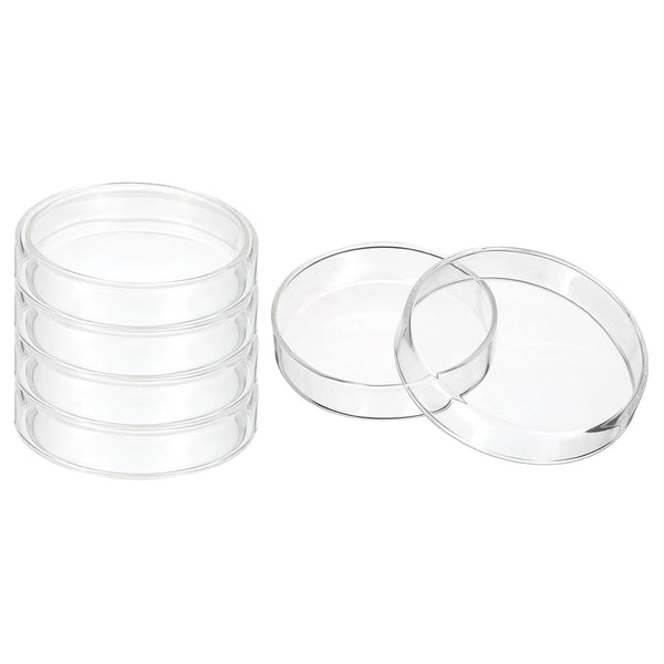 PATIKIL 90mm High Borosilicate Glass Petri Dishes with Lids, 5 Pcs for Lab Science Experiment