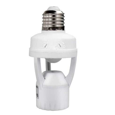 Motion Sensor Light Socket, PIR Motion E26 Screw Bulb Adapter, Auto On/Off Night Light Control