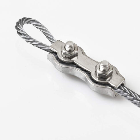 1/8 Inch M3 Stainless Steel Duplex 2-Post Cable Clamp, Wire Rope Clip Cable Clamp, Pack of 14