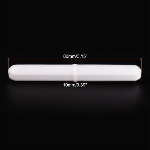 MECCANIXITY Magnetic Stirrer Mixer Stir Bar Rod 80mm(3.15") x10mm with Ring Shape Coating Magnet White for Laboratory