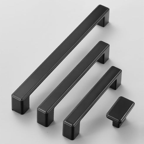 CHENCHEN96 2 Pack 192mm) Cupboard Handles Zinc Alloy Bedside Table Knobs Black Wardrobe Handles Solid Wine Cabinet Door