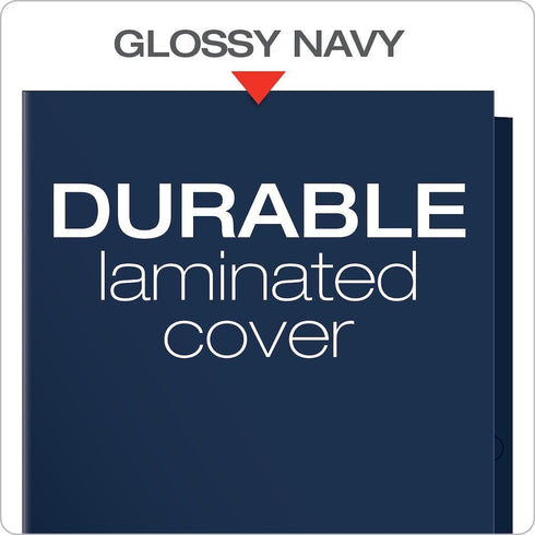 Oxford Laminated Twin-Pocket Folders, Letter Size, Navy, Box of 25, Holds 100 Sheets