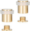 Pack of 2 EVI Door Stoppers - Brass Door Stopper with Screw Fastening and White Rubber Protector (0.79 x 0.99 Inch)