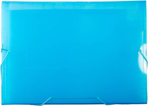 JAM PAPER Accordion Folders - 13 Pocket Plastic Expanding File, Letter Size, 9 x 13, Blue Grid, Sold Individually