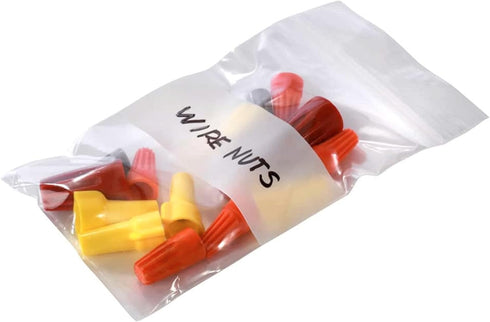 Reclosable Zip Poly Bags White Block - 3 x 5 W (100 Bags) 4 Mil Clear Plastic with Resealable Lock Seal