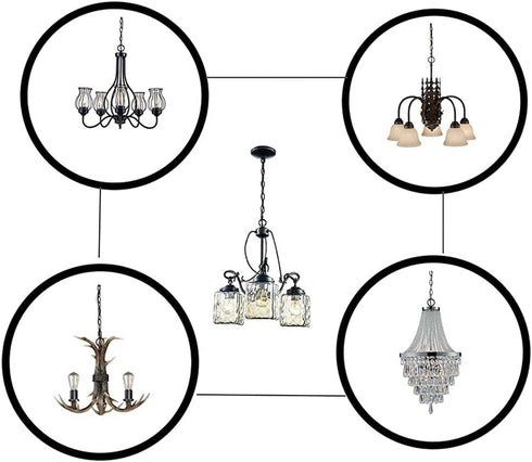 U/D 5Canopy 6 50 Light Fixture Kit with Feet Pendant Light Chain Accessories, Includes Mounting Hardware for Chandelier