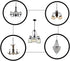 U/D 5Canopy 6 50 Light Fixture Kit with Feet Pendant Light Chain Accessories, Includes Mounting Hardware for Chandelier