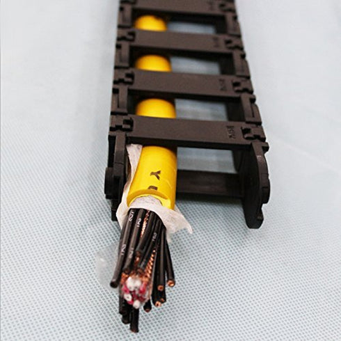 URBEST 18mm x 50mm Black Plastic Flexible Nested Drag Chain Cable Carrier, 1M for Electrical Machines