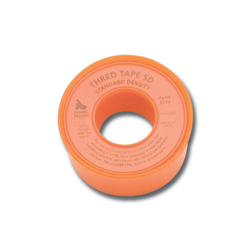 Gasoila White PTFE Standard Density Thred Tape Roll, -400 to 500 Degree F Performance Temperature, 3 mil Thick, 3/4" Width, 250" Roll