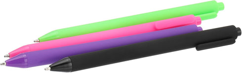 PATIKIL 100 Pack Black Barrel Click Pens, 1.0MM Retractable Ballpoint Pens, Smooth Writing Office Supplies, Green