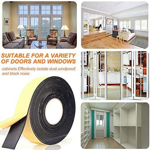 Foam Insulation Tape, Waterproof Adhesive for Plumbing, HVAC, and Weather Stripping (33 Ft-1/8" x 2")