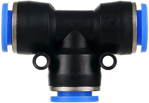 Metalwork Push to Connect Reducing Tee Union Fitting, 8mm x 6mm x 8mm OD, Pack of 10