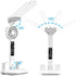 niccryle 3 Dimmable Foldable Led Desk Lamp with Fan Clock Light Study, Lighting Modes, Adjustable Table Lamp Eye Caring