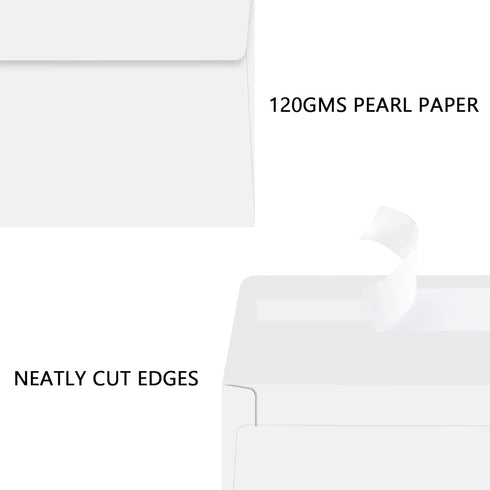 YINUOYOUJIA 50 Packs A7 Envelopes, 5x7 Self Seal Cards, Square Flap for Wedding, Baby Shower, Mailing