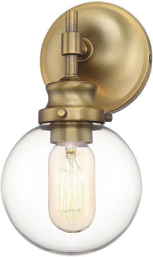 Meridian Light Visions PL0169NB Transitional 1 Light 5 inch Natural Brass Sconce Wall
